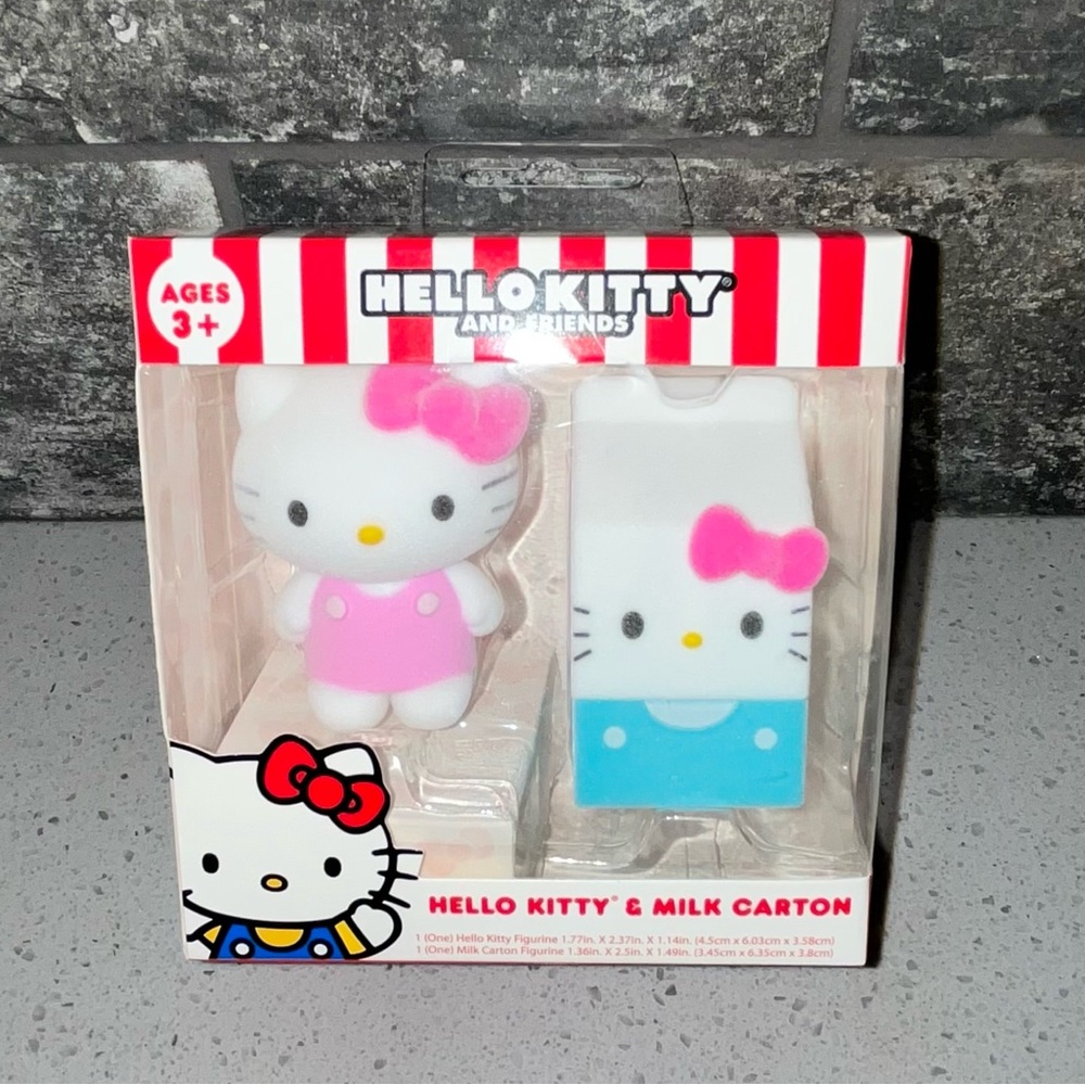 Hello Kitty & Milk Carton Figurine NEW